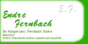 endre fernbach business card